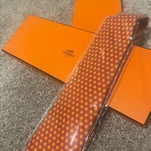 Hermes Orange Men's Tie